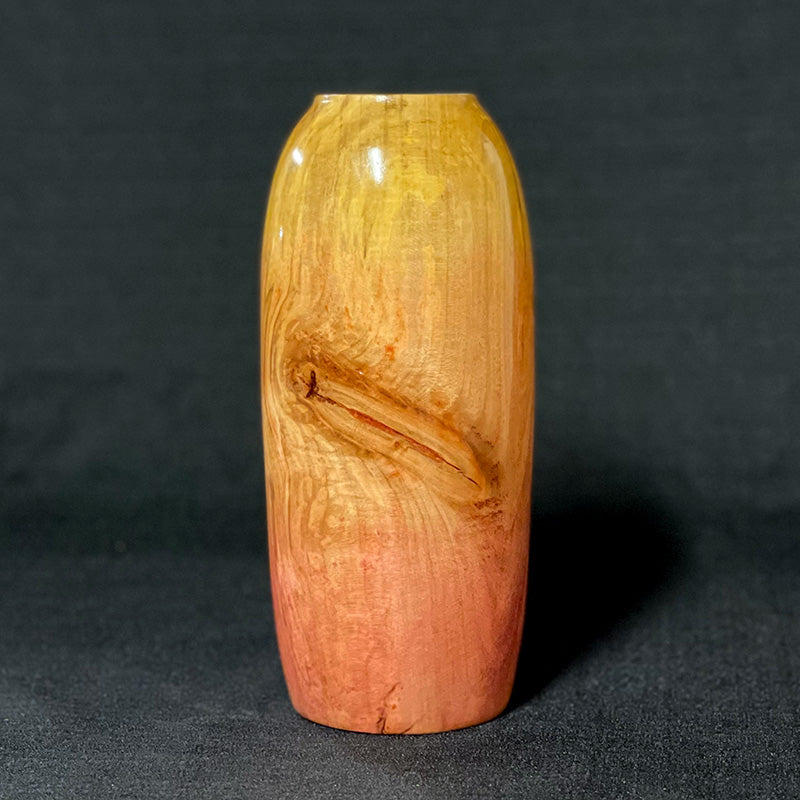 Dyed Red-yellow Spalted Maple Vase