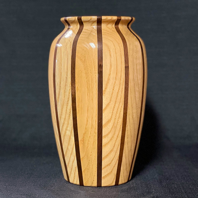 Ash and Walnut Segmented Vase