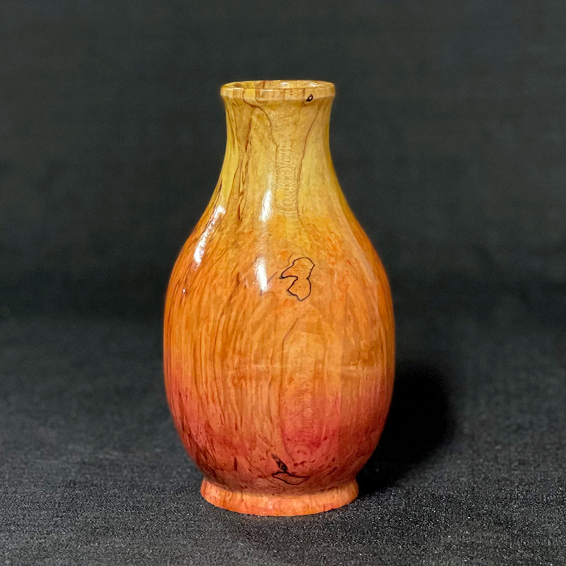 Dyed Red-yellow Spalted Maple Vase