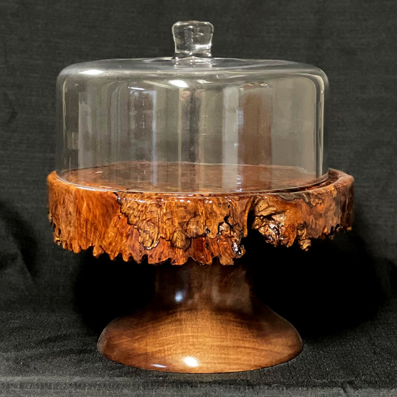 Maple Burl Cake Platter with Waterfall Edge