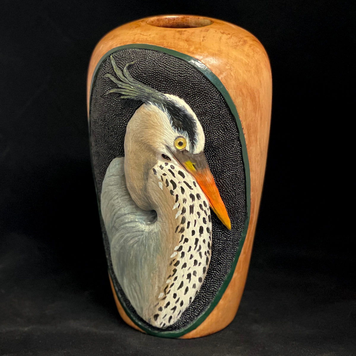 Great Blue Heron Vase