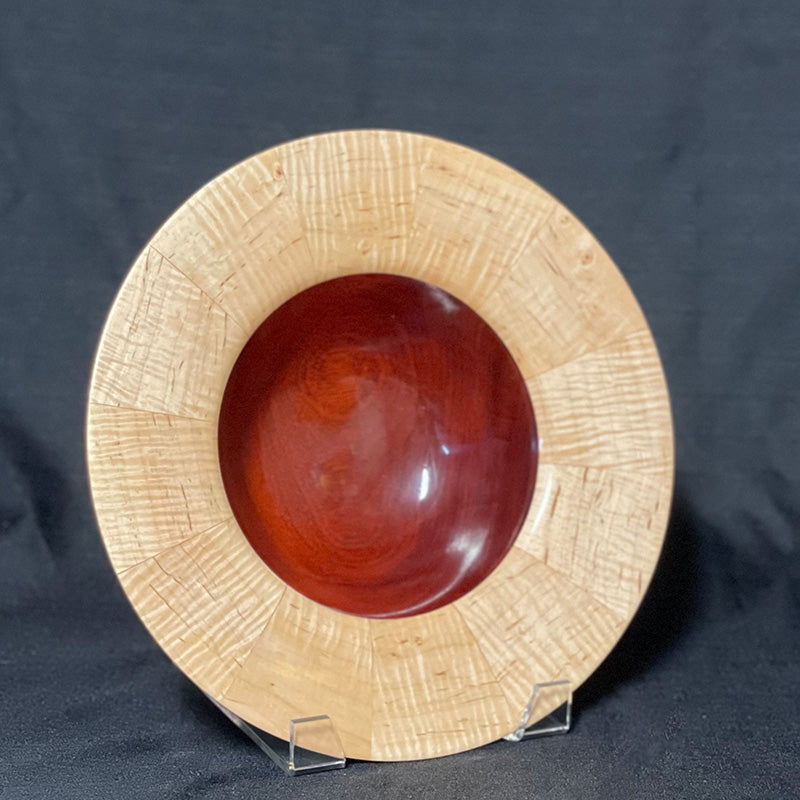 Bloodwood and Curly Maple Segmented Bowl