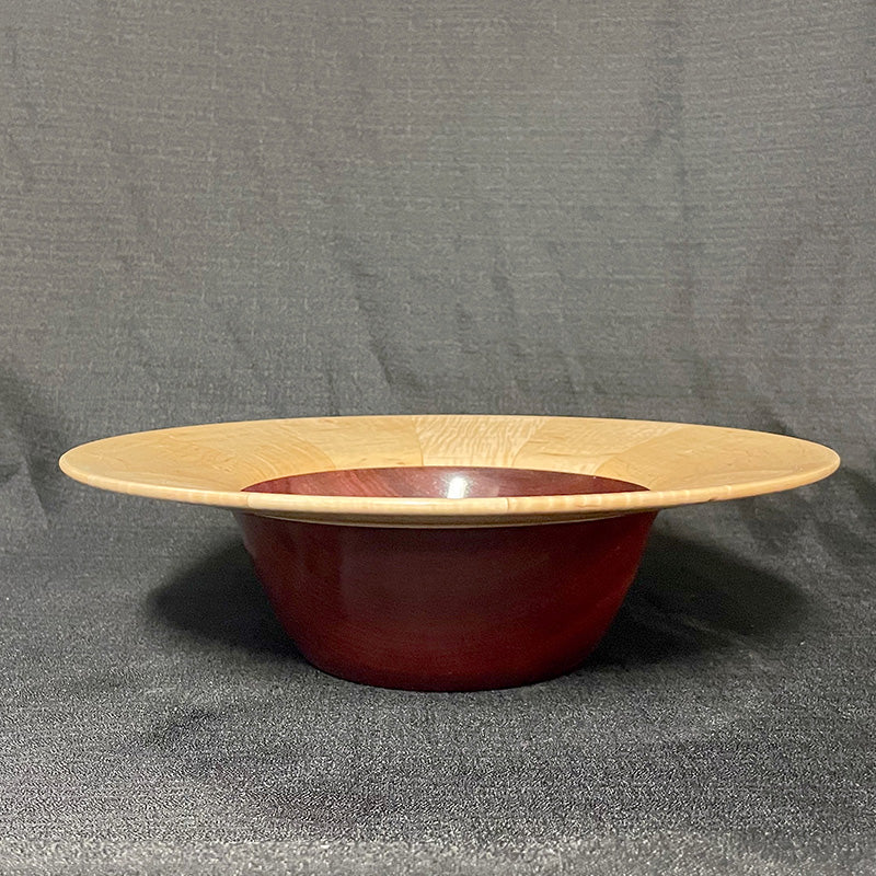 Bloodwood and Curly Maple Segmented Bowl