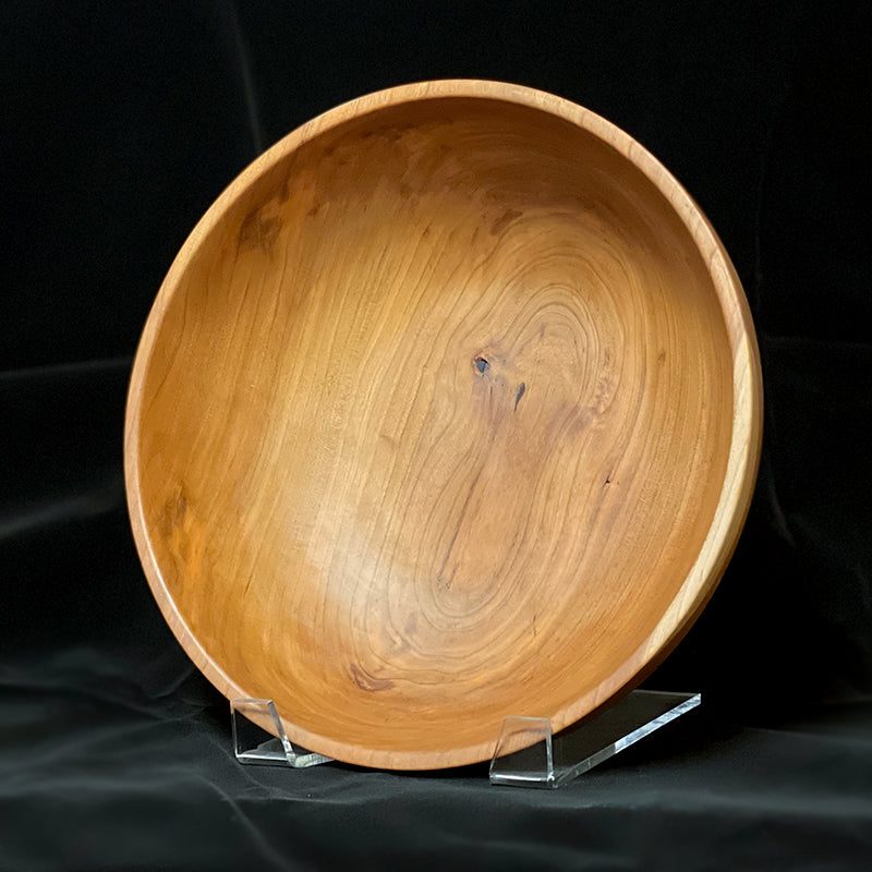Large woodturned cherry wood bowl finished with oils