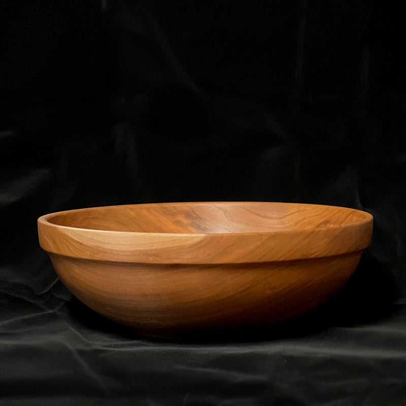 Large woodturned cherry wood bowl finished with oils