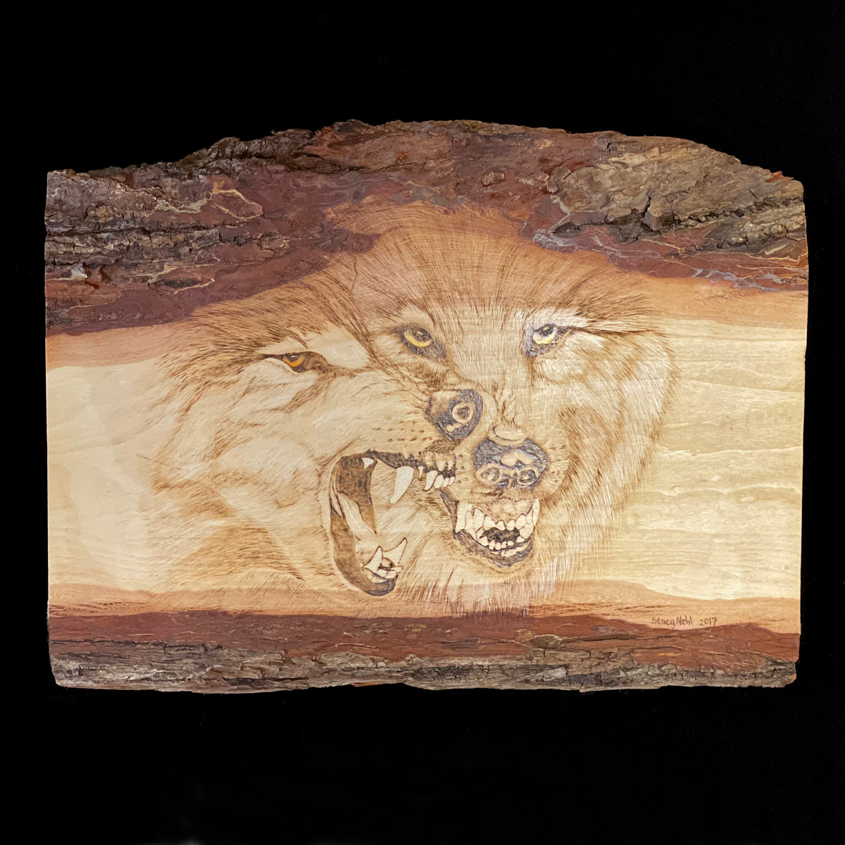 Wolf Pyrography